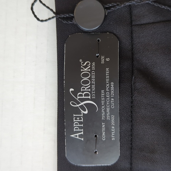 NWT Appel & Brooks Straight Leg Uniform Dress Pant 6 (35.5" Inseam) Black - Picture 2 of 16